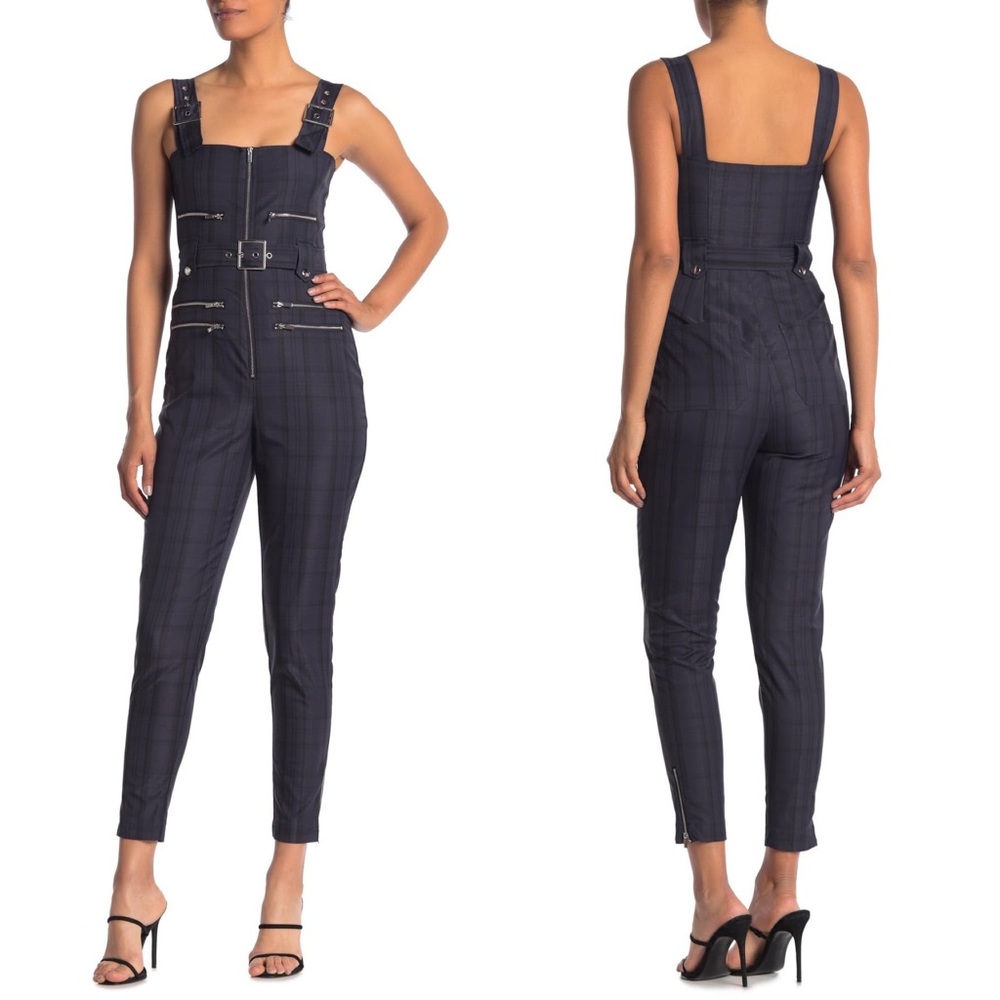 WeWoreWhat Plaid Moto Overalls - Picture 3 of 7
